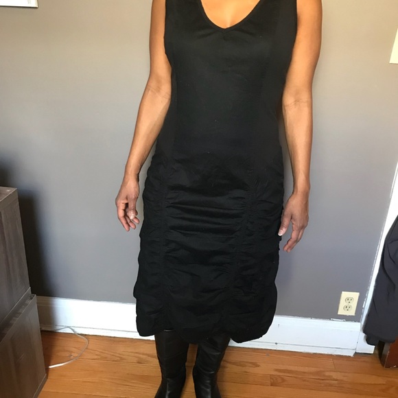 XCVI Dresses & Skirts - XCVI fleur ruched-skirt black dress size Large